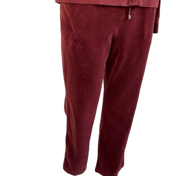 Vintage Charter Club Velour Jogger Set Maroon Track Suit Size S - Picture 16 of 16
